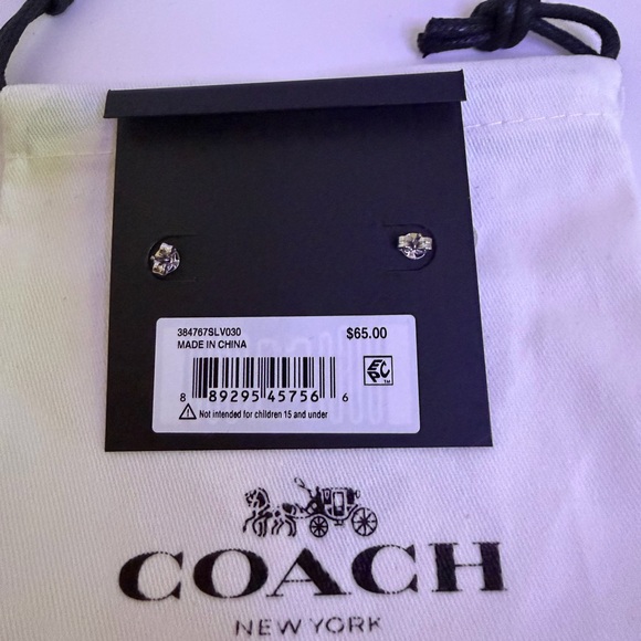 Coach Silver and Gold Hoop Earrings - Picture 4 of 4